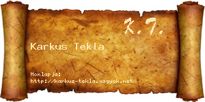 Karkus Tekla névjegykártya